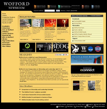 Introducing Woffords Redesigned Newsroom wofford newsroom screenshot 450 Introducing Woffords Redesigned Newsroom
