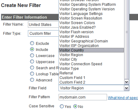 Filter By Country filter country 7 Google Analytics Filters To Help Understand Your Visitors