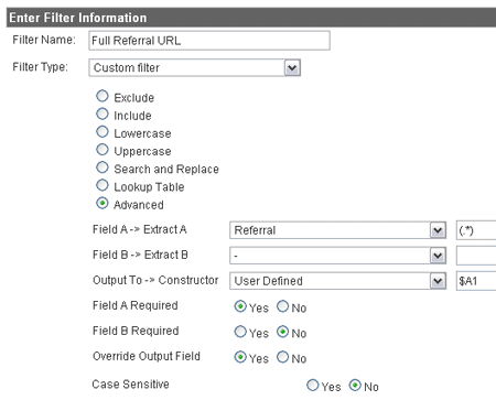 Filter By Full Referral URL filter full referral url 7 Google Analytics Filters To Help Understand Your Visitors