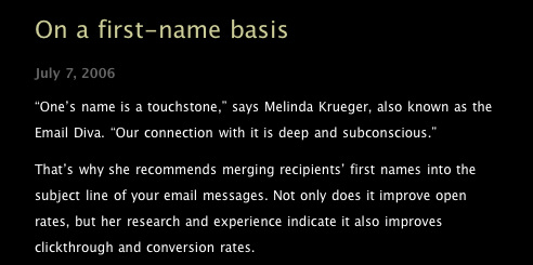 Subject Line Customization: Too Much Like Spam? picture 54 Subject Line Customization: Too Much Like Spam?